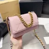 19 Women Shoulder Bag Woc Mini 20 Cm Envelope Calfskin Clamshell Diamond Check Two-Color Hardware Metal Thick Chain Diagonal Shoulder Bags Card Holder Makeup Sacoche