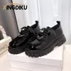 Dress Shoes Punk Wind Fashion Single Shoes Autumn Devil Bat Wings Gothic Women's Shoes Thick Bottom Waterproof Platform Metal Chain 230831