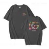 Erkek Tişörtleri Yaz T-Shirt Pamuk Renkli İki Taraflı Mektup Baskı Desen Giysileri Büyük Boy Kısa Kollu Eğlence Gündelik Kadın Moda Üst T230831
