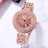 Wristwatches 2023 Time To Run The Watch Female Vibrato Net Celebrity Ladies Fashion Full Diamond Waterproof