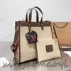 COA Brown stor kapacitet Kvinnors shoppingväska, flerfärgad multiversion, axelväska, handväska, crossbody väska, tote väska, hållbar och hållbar, mamma väska, storlek: 30*28 826036