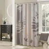 Shower Curtains Grey Flower Waterproof Taupe Fabric Leaves Printed Decorative Tan Floral Shower Curtain R230831