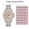 Montres-bracelets Pintime Quartz Montre Pour Hommes De Luxe Plein Diamant Glacé Hip Hop Sliver Rose Or Mens Montre-Bracelet Mâle Montre-Bracelet