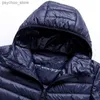 Parkas de plumón para hombre Tallas grandes Schinteon Hombres Chaqueta de plumón de pato blanco Abrigo informal ultraligero y delgado Ropa de abrigo con capucha Nueva llegada Invierno Otoño Q230831