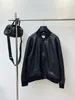Hochwertige Designer-Lederjacke, stilvolle schwarze Jacke mit Baseballkragen, US-Größe, Luxusmarken-Top-Herrenjacke