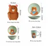 Zestawy naczyń stołowych 1PC Zwierząt zoo obiadowy miska miska kubek ceramiczny porcelanowy niedźwiedź karmienie danie dla dzieci naczynia stołowe