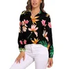 Camicette da donna Camicetta floreale Jugnle Fiori da giardino esotici Design per ufficio Camicie stile strada a maniche lunghe da donna Top oversize estivi