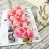 Dekorative Blumen 3D Real Touch Große 9 Köpfe Künstliche Silikon Schmetterling Orchideen Großhandel Filz Latex Hochzeit Phalaenopsis