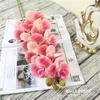 Fleurs décoratives 3D Real Touch, grandes orchidées papillon artificielles en Silicone, 9 têtes, vente en gros, feutre en Latex, Phalaenopsis de mariage