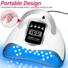 Nail Dryers Powerful 66LEDs UV LED Lamp For Nails Gel Polish Drying With Smart Sensor Manicure Machine Art Salon Equipment 230831