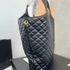 Icare maxi tote çanta tasarımcısı totes kadın çantalar çanta eşkenar diber rhombic kuzu derisi alışveriş çantası büyük gündelik plaj seyahat omuz çantaları çantalar siyah 58cm en kaliteli orijinal