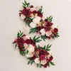 Fiori decorativi 2 pezzi/kit composizione di fiori in fila per matrimoni, centrotavola floreali rosa per ricevimento, tavolo da pranzo, soggiorno, cucina