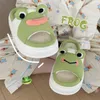 Slippers Women Soft Sole Linen Home Shoes Cute Animals Frog Girls Kawaii Fluffy Winter Warm House Funny