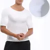 Intimo modellante per uomo Uomo Shaper T-shirt per torace con muscoli falsi Spalle finte Biancheria intima imbottita T-shirt a compressione261i