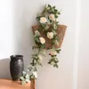 Kwiaty dekoracyjne sztuczna róża winorośl plastikowe wiszące bluszcz faux home dekoracje ślubne dekoracja ściany mariage fausse plante