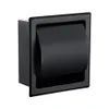 Soporte de papel higiénico empotrado negro, construcción totalmente metálica, caja de papel en rollo de baño de doble pared de acero inoxidable 304 T200425290T