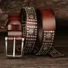 Belts Unique Design Mens Retro Belt Scaly Hip Hop Punk For Men Top Quality Cow Geunine Leather Jeans Accessories