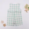 Kläderuppsättningar Född festivalstil Baby Boy kläder Summer Cotton Plaid Bubble Boutique 4 juli Söt Ropmer med flaggbroderier för 0 3 M 230830