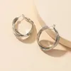 Dangle Earrings Creative 925 Silver Needle Folding Texture Twisted Metal Leaf Hoop 트렌드 간단한 성격 여성 보석 선물