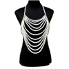 Andra smyckesuppsättningar unika mtilayer -imitation Pearl Bralette Top Body Chain för kvinnor Y Brösthalsband underkläder Party Accessories Drop DH2SV