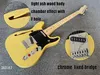 Electric guitar light ash wood body chamber effect with Single F hole chrome fixed bridge mini red kill switch