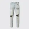 Vêtements de créateurs jeans hommes mode pantalon européen version denim déchiré longue droite rock revival haute qualité lettre moderne travail de patch trou déchiré pile jean pour hommes