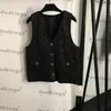 Luxe lederen vesten jassen Diamond Button Designer jas Klassieke V-hals jas Vrouwelijke Retro mouwloze vesten Bovenkleding