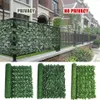 Decoratieve Bloemen Kransen Kunstmatige Blad Hek Paneel Groene Muur Privacy Bescherm Scherm Klimop Buiten Tuin Simulatie Courtyard237h