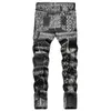 Mens Jeans Autumn Printed Paisley Fashion Classic Daily Regular Fit Casual Stretch Pants Man Loose Jeans Hombre Trousers 230831