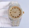 Orologio con diamanti fatto a mano Orologio meccanico automatico da uomo 42mm con orologio da polso da donna in acciaio 904L con zaffiro tempestato di diamanti Montre de Luxe-02