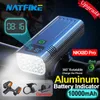 Bisiklet ışıkları natfire 10000mAh bisiklet ışığı dijital pil göstergesi USB 3 tutucu 7000lm 8 LED El Feneri 230830 ile şarj edilebilir set