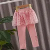 Broeken Meisje Herfst Lente Hoge kwaliteit Mesh Culottes Sterren Stretch Broek Katoen Kinderen Kinderkleding Babykleding