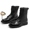 Laarzen Idopy Mannen Pu Leer Man Platte Schoenen Mode Waterdichte Militaire Combat Tactische Schoenen 230831