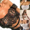 Andere Gesundheitsschönheitsartikel Sexy Frauen Spitze Schulterfrei Tube Tops Trägerlos Durchsichtig Kurzarm Sommer Kurze Dessous Crop Top Unterwäsche x0831