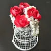 Present Wrap 50st Bird Cage Style Boxes European Wedding Bells Candy Box White Iron Decoration 7 10 cm