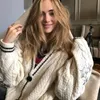 Женские свитеры мода теплый Swif T Beige Holiday Cardigan Женщины Осень Tay Star, вышитая вязаный свитер Lor Vneck 230831