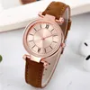 Montres-bracelets Sdotter Matte Cuir Dames Montre-Bracelet Quartz Mode Femmes Montres Simple Élégant Montre Pour Femme Cadeau Montre Femme Reloj