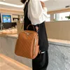 Factory sales women shoulder bag 4 colors simple Joker solid color embossed leather leisure backpack large capacity double zipper fashion travel backpacks 22095#