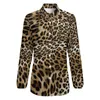 Kadın bluzları hayvan derisi baskısı gevşek bluz leopar desen moda büyük boy kadın uzun kollu kawaii gömlek sonbahar tasarım üstleri