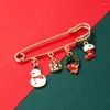 Spille Spilla colorata con ciondolo albero di Natale Spilla con fiocco di neve Alce Pupazzo di neve Pin Accessori moda da donna