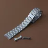 curved Ends Watchbands for replacement Stainless steel watch band strap solid links silver and gold color 14 15 16 17 18 19 2246p