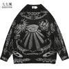 Herentruien Oversized Gebreide Heren Harajuku Graffiti Retro Schedelpatroon Jumper Pullover Donkere Stijl Punk Streetwear Trui Unisex 230830