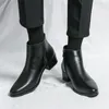 Boots High Quality Fashion Men Military Stylish Male Shoes Heels Casual Genuine Leather Side Zipper 230830