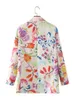 KEYANKETIAN dames lentekleding pastorale stijl mode bloemenprint dubbele rij knopen rechte blazer jas dames top 230831