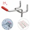 BECORNCE 25Pcs 50mm Length Pegboard Hooks Board Slat Wall Retail Display Shop Peg Home Hook Hanger Chrome Metal 1-1 5KG Loading 20271w