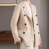 Women's Wool Blends High-End Double-Sided Wool Coat Women's Short High-End Wool Winter Black Woolen Coat 230830