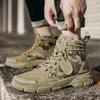 Boots Autumn Military Boots For Men Camouflage Desert Boots High-Top Sneakers Non-Slip Work Shoes For Men Buty Robocze Meskie 230831