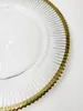 Plates Pack Of 100 Clear Plastic Charger Trays With Gold Rimmed Stripe Acrylic Decorative Serving