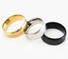 Fedi nuziali all'ingrosso 50 pz/lotto oro nero argento colore uomo 8mm acciaio inossidabile gioielli moda anelli a fascia marca 230831