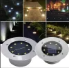 8 LED Outdoor Solar Underground Lamps Floor Buried Lamp Waterproof Landscape Garden Path Way Underground Decking Light LL